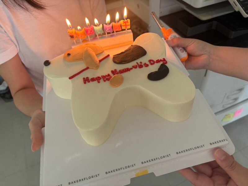 アートケーキで誕生祝い